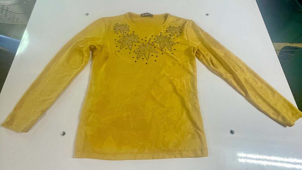 Gül Life Yellow Long Sleeve Embellished Top